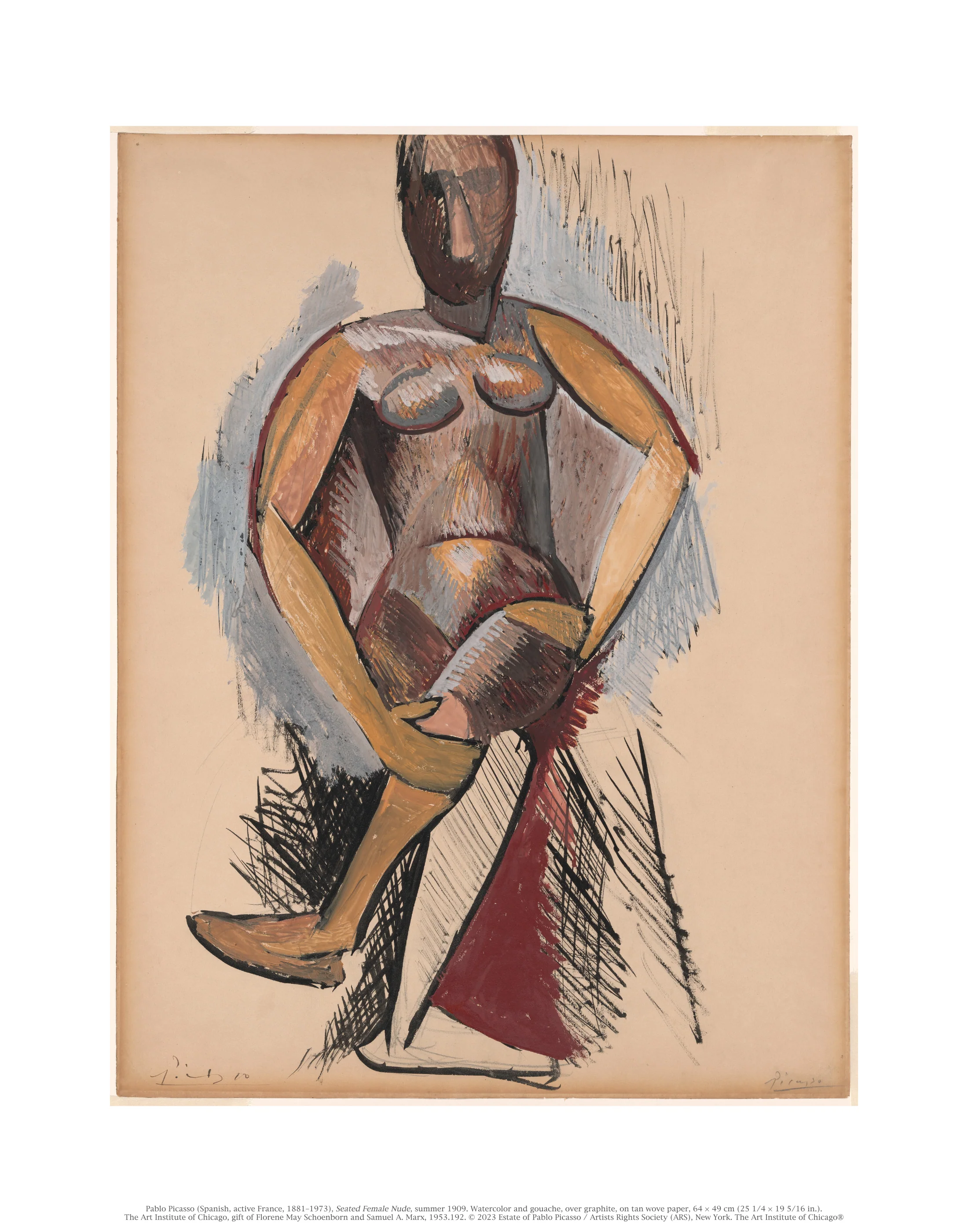 Pablo Picasso Seated Female Nude Unmatted Print
