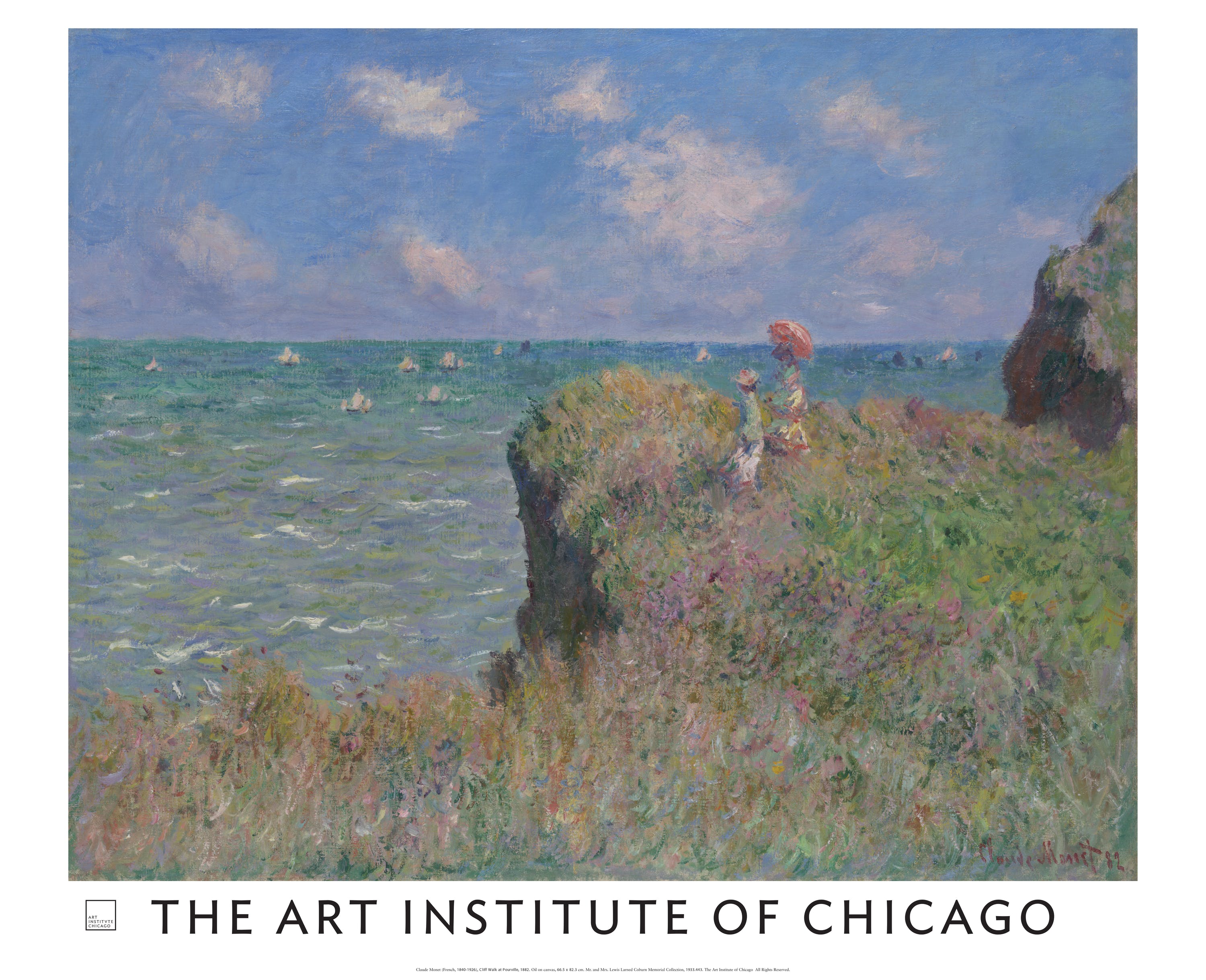 Claude Monet Cliff Walk at Pourville Poster