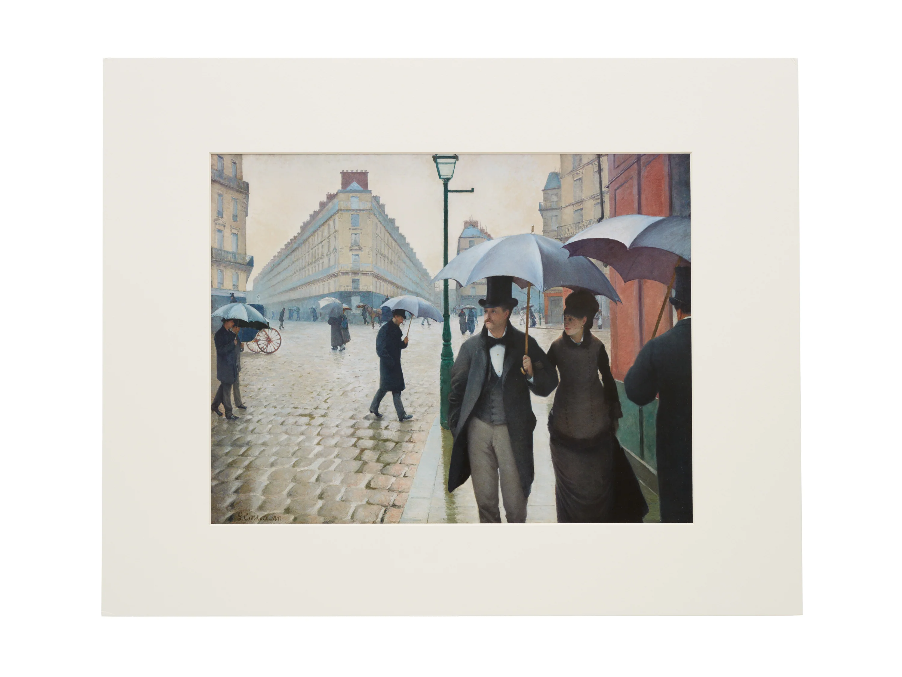 Gustave Caillebotte Paris Street; Rainy Day Matted Print